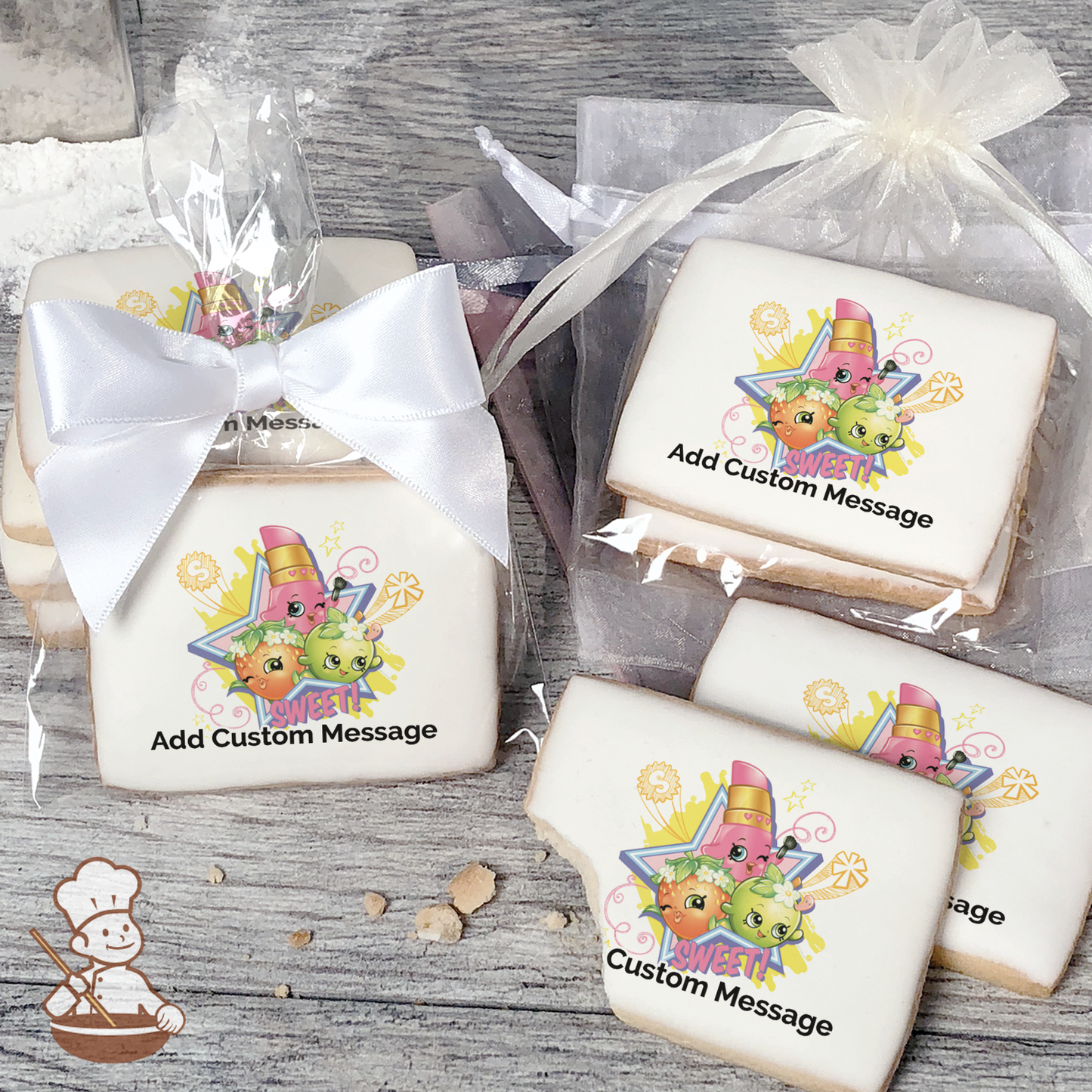 Shopkins Custom Message Cookies (Rectangle)