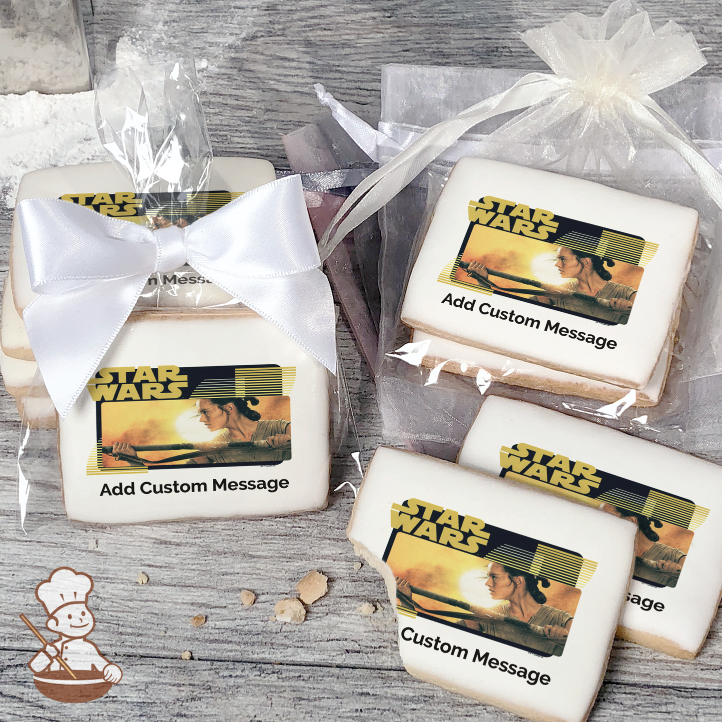 Star Wars Rey Custom Message Cookies (Rectangle)