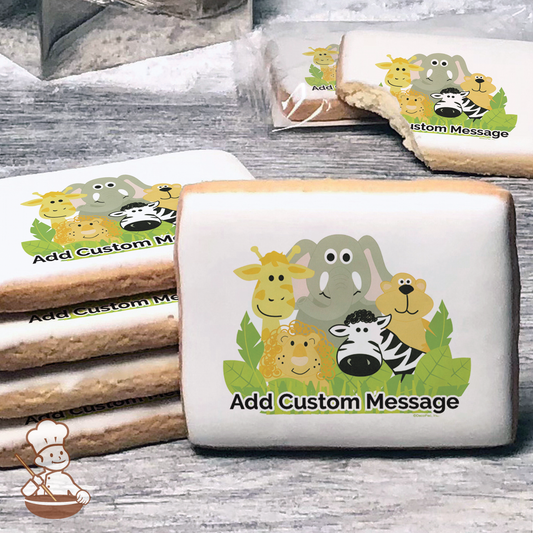 Jungle Animals Custom Message Cookies (Rectangle)
