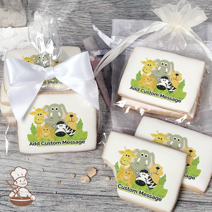 Jungle Animals Custom Message Cookies (Rectangle)