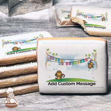 Load image into Gallery viewer, 1st Birthday Monkeys Custom Message Cookies (Rectangle)