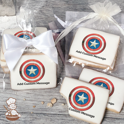 Marvels Avengers Captain America Icon Custom Message Cookies (Rectangle)