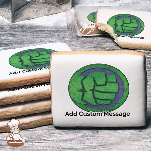 Marvels Avengers Hulk Icon Custom Message Cookies (Rectangle)