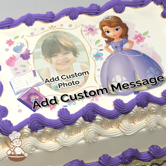 Sofia the First Dreaming in the Garden Custom Photo Cake