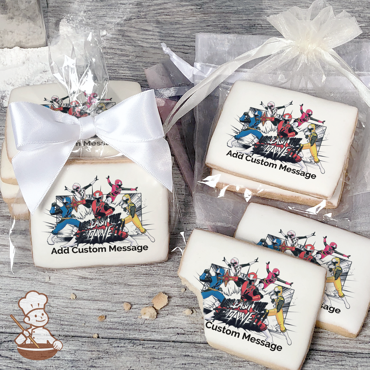 Gingerbread Power Rangers Power Rangers Ninja Steel Custom Message Cookies | Freedom Bakery