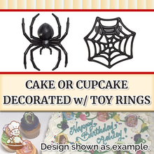Load image into Gallery viewer, Ghoulish Spider and Web Rings (free design)