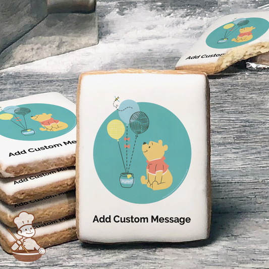 Disney Baby Winnie the Pooh 1st Birthday Custom Message Cookies (Rectangle)