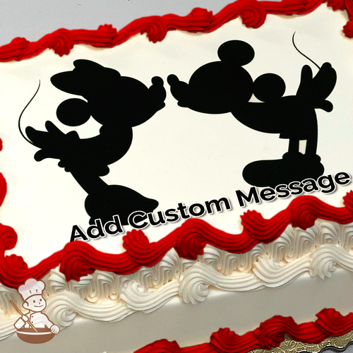 Mickey and Minnie Silhouette Photo Cake