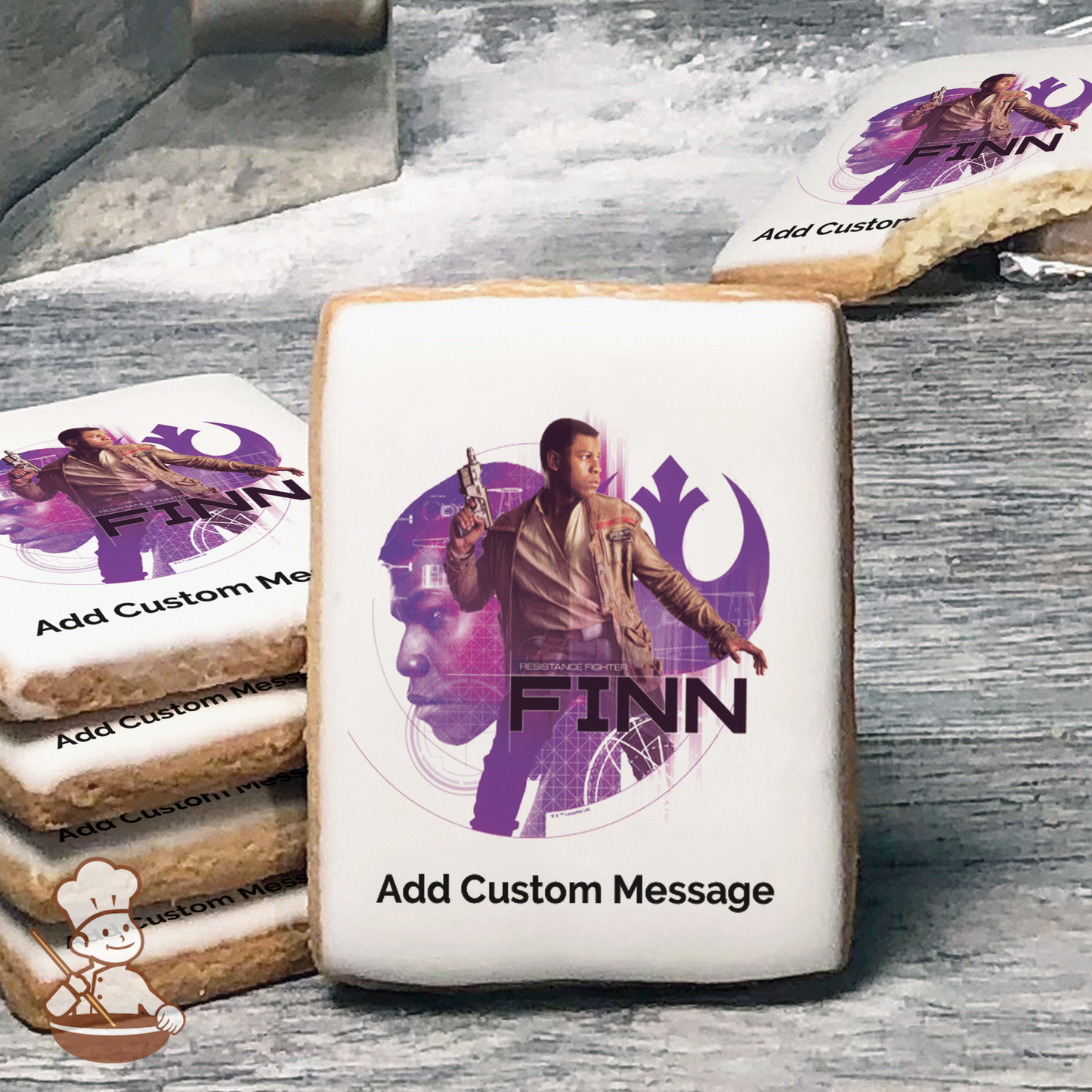 Star Wars The Last Jedi Finn Custom Message Cookies (Rectangle)