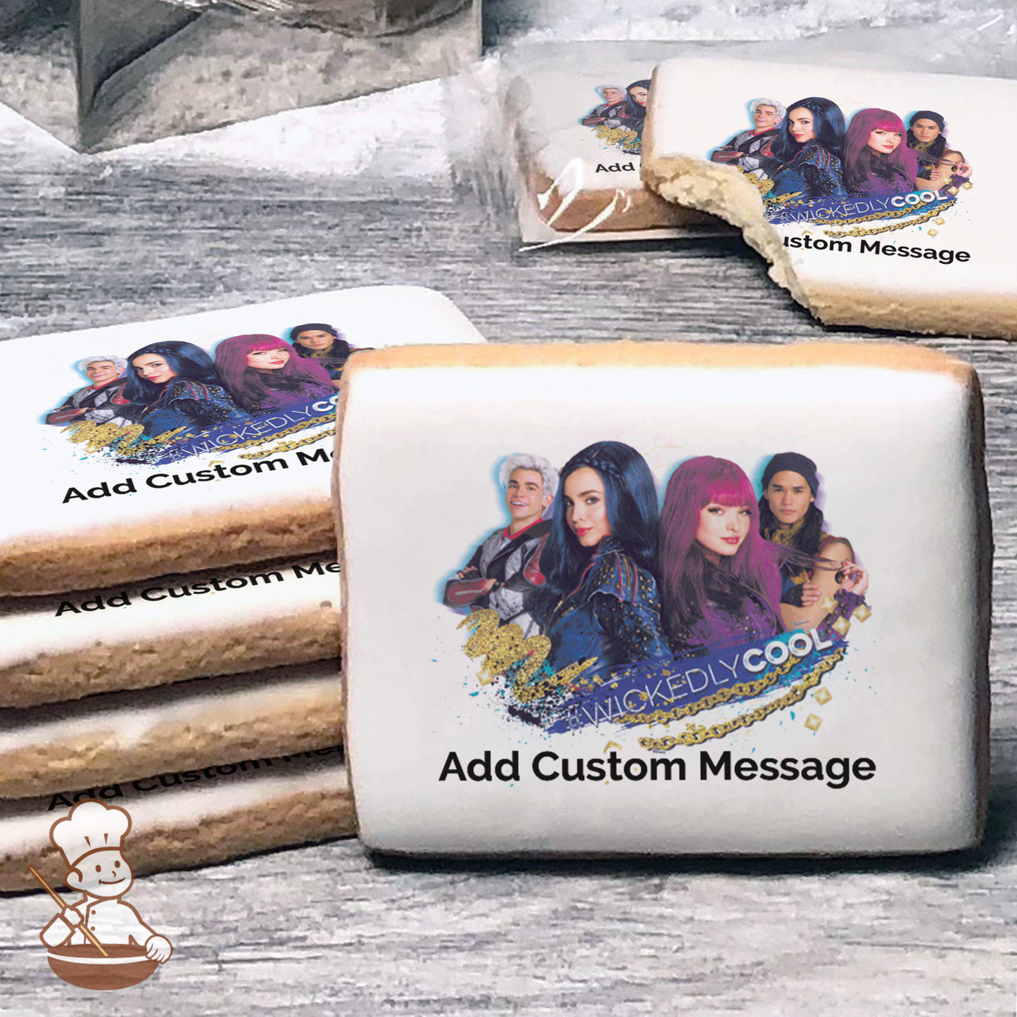 Descendants 2 WickedCOOL Custom Message Cookies (Rectangle)