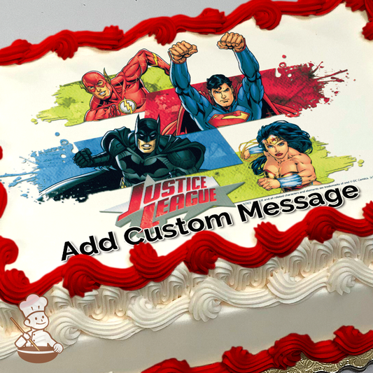 Justice League Team Unite Photo Cake