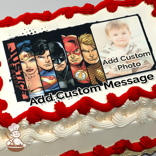 Justice League One of the Team Custom Photo Cake