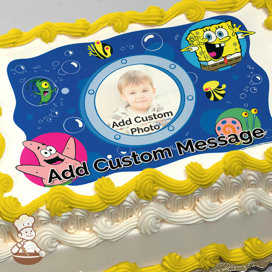 SpongeBob SquarePants Bubbles Custom Photo Cake