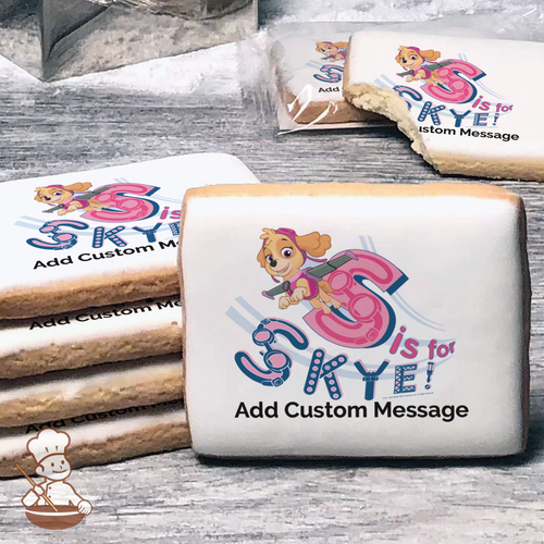 PAW Patrol S is for Skye Custom Message Cookies (Rectangle)