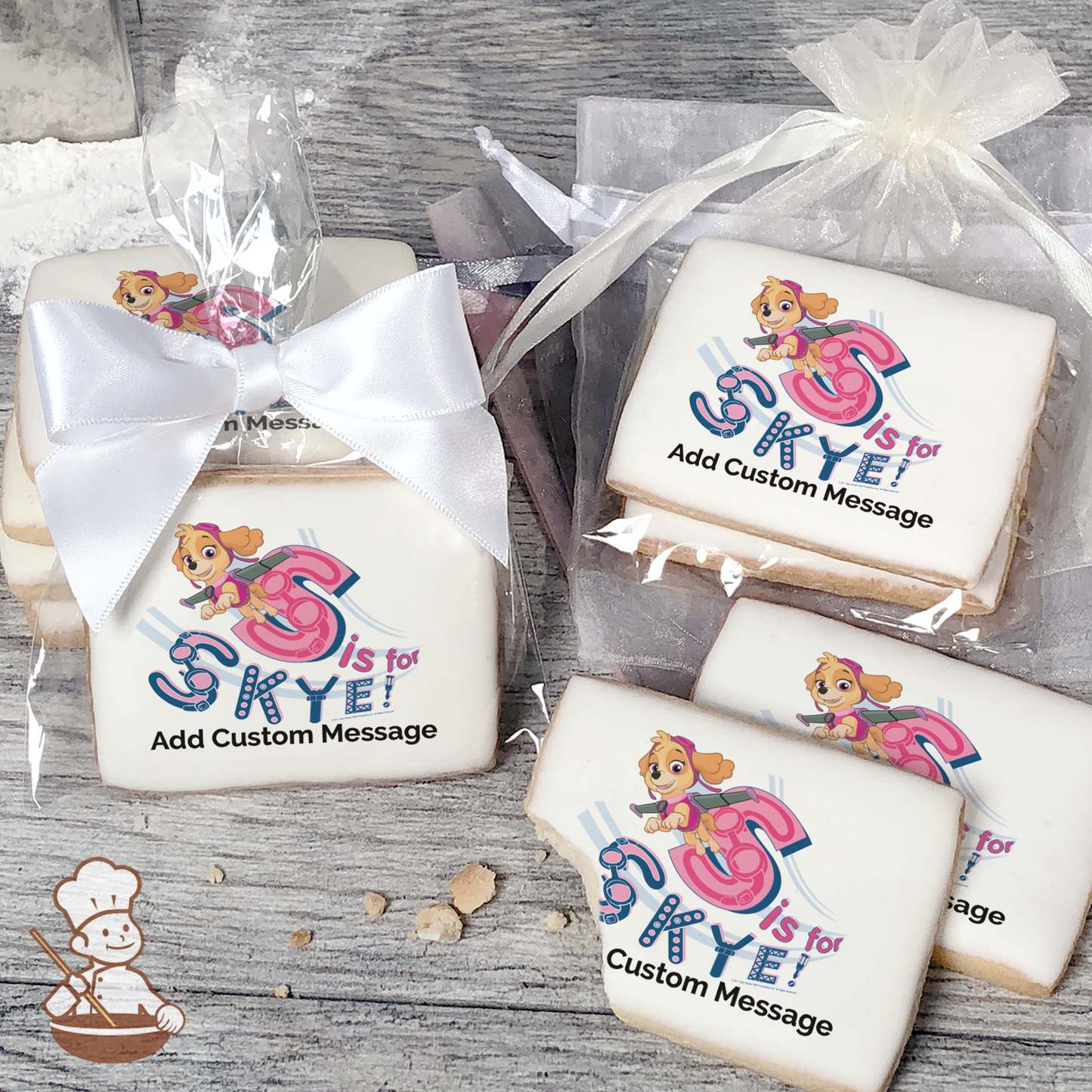 PAW Patrol S is for Skye Custom Message Cookies (Rectangle)