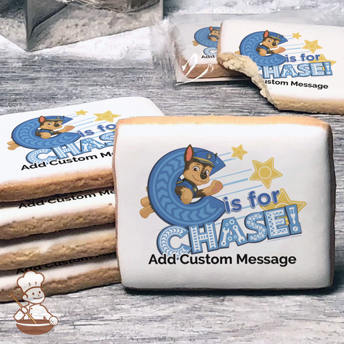 PAW Patrol C for Chase Custom Message Cookies (Rectangle)