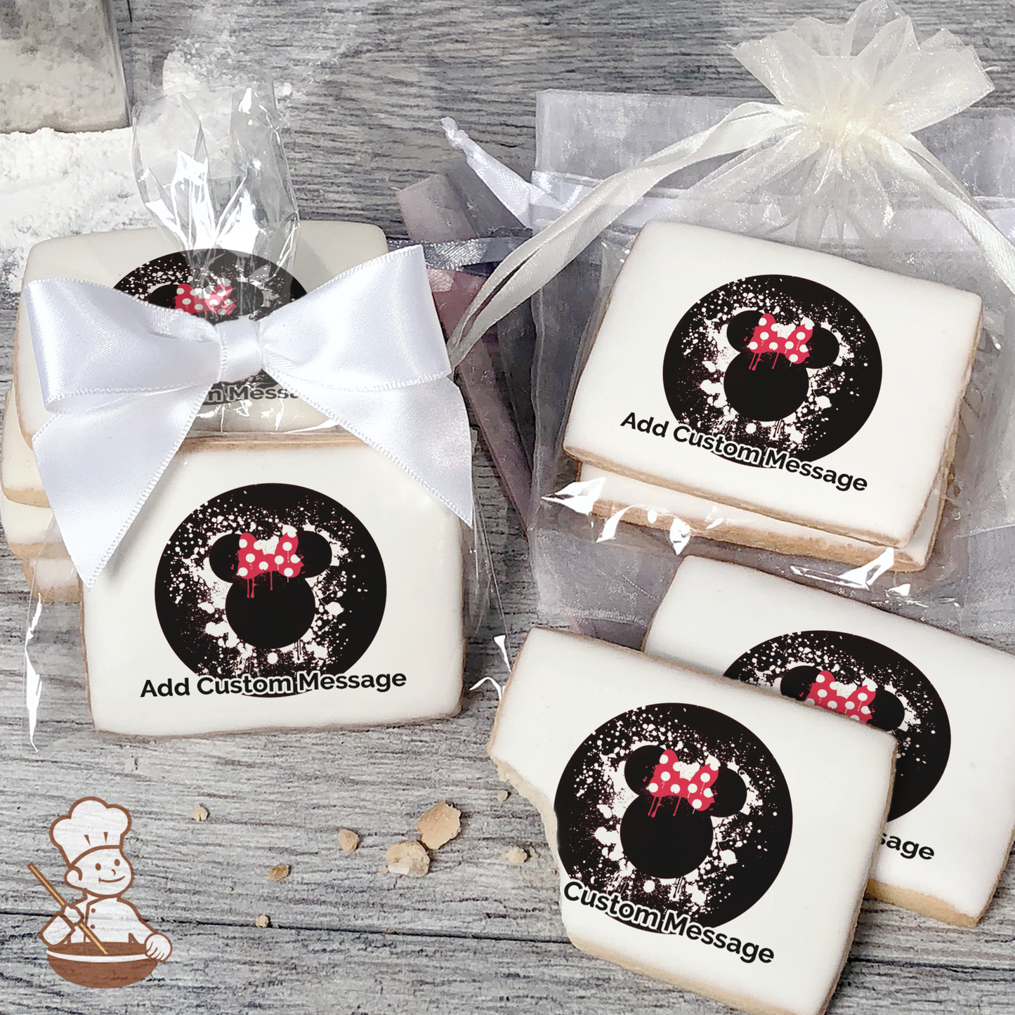 Minnie Splash Custom Message Cookies (Rectangle)