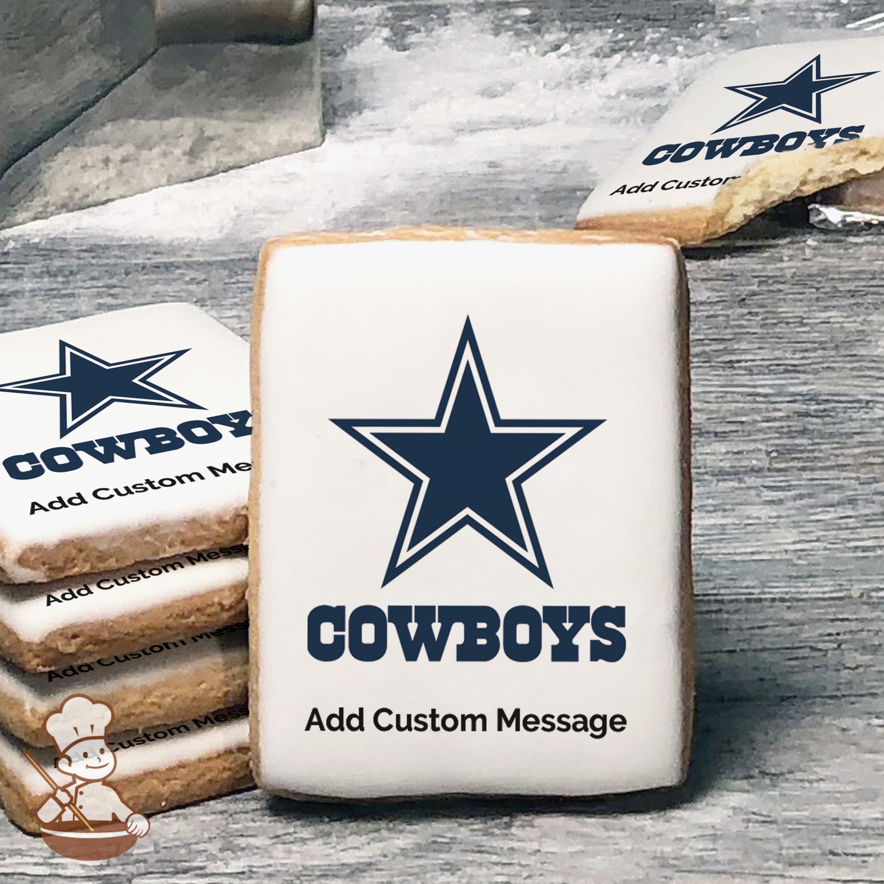 Dallas Rocks Cookies NFL Dallas Cowboys Custom Message Cookies | Freedom Bakery