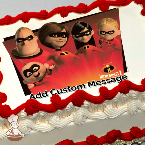 The Incredibles 2 Favorite Super Hero Family Photo Cake