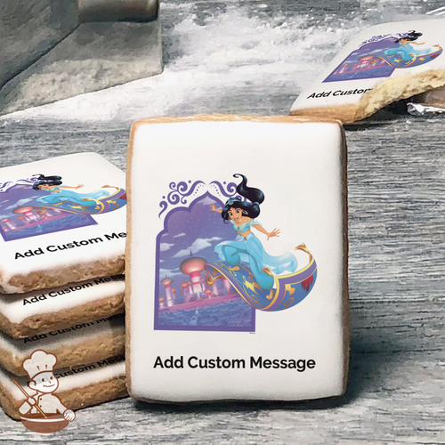 Disney Princess Escape To Agrabah Custom Message Cookies (Rectangle)