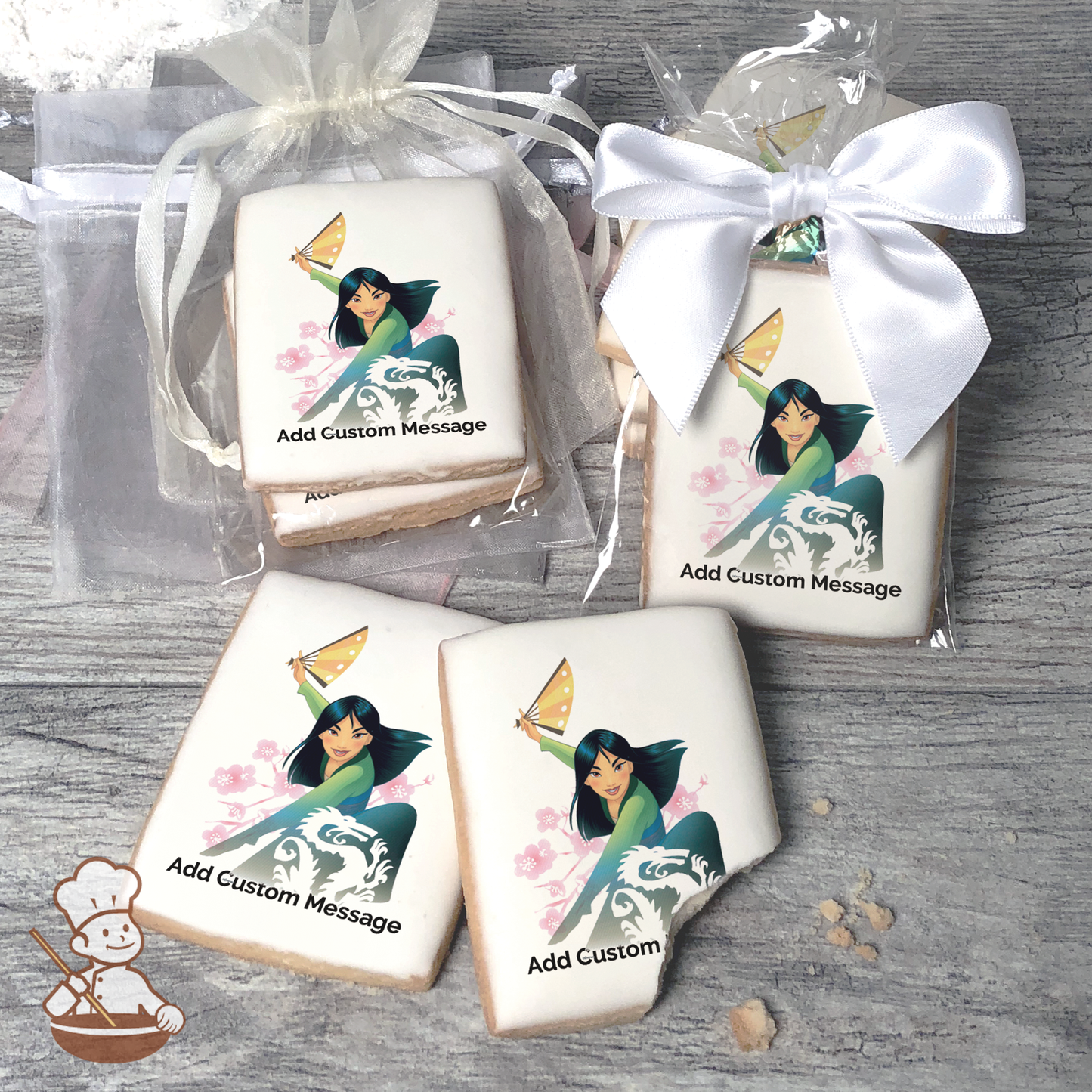 Disney Princess Mulan Destined Custom Message Cookies (Rectangle)