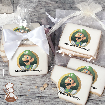 Super Mario Luigi Okie Dokie Custom Message Cookies | Freedom Bakery