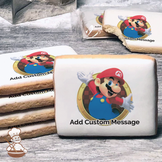 Super Mario Here We Go Custom Message Cookies (Rectangle)