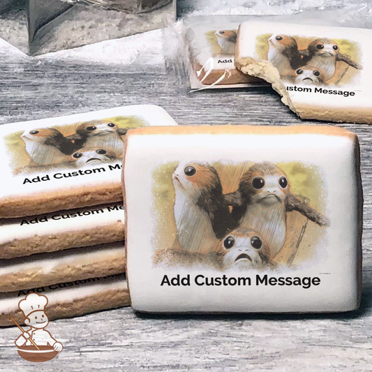Star Wars The Last Jedi Porgs Custom Message Cookies (Rectangle)