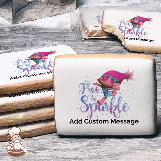 Trolls Free To Sparkle Custom Message Cookies (Rectangle)