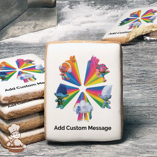 Trolls Love Peace Rainbows Custom Message Cookies (Rectangle)
