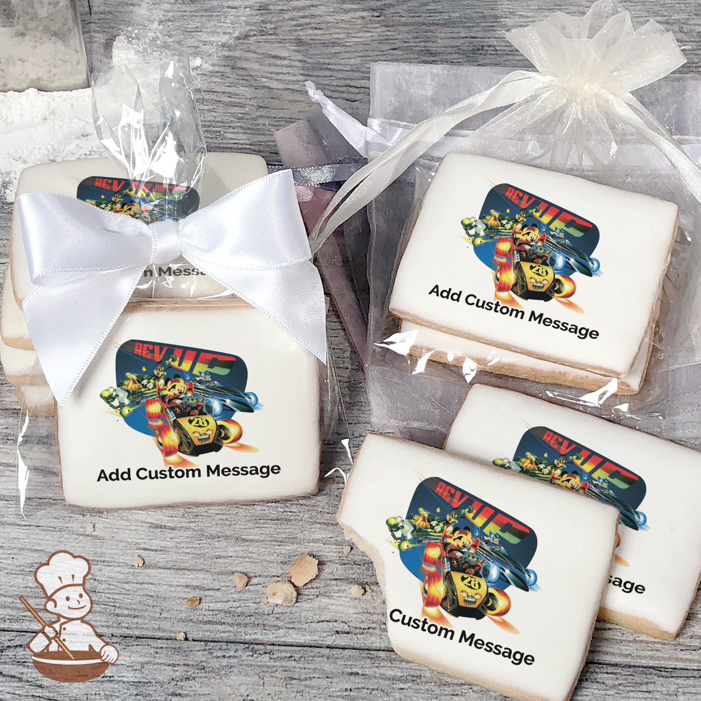 Mickey and the Roadster Racers Rev Up Custom Message Cookies (Rectangle)