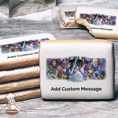 Star Wars A Galaxy Far Far Away Custom Message Cookies (Rectangle)