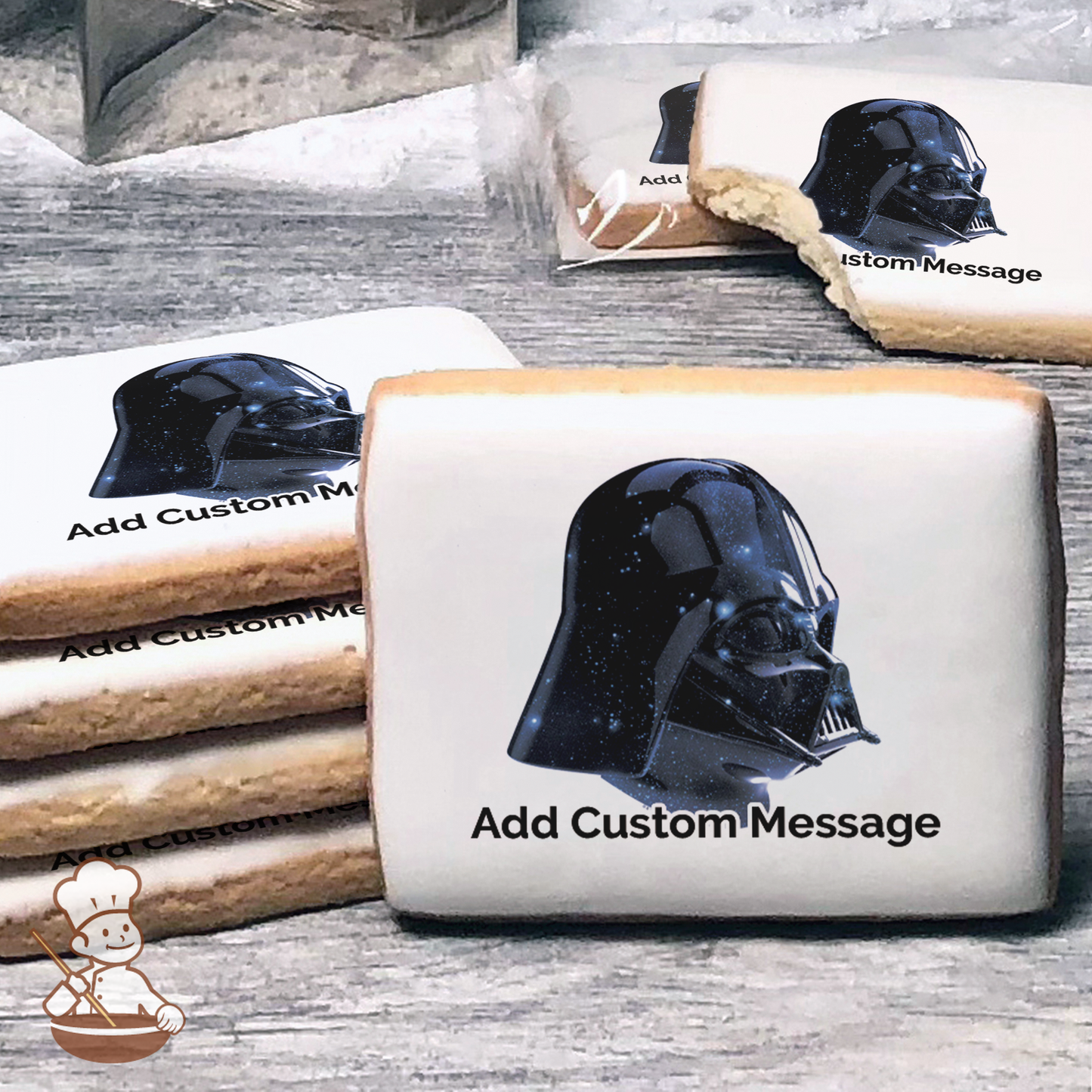 Star Wars Vader Galaxy Custom Message Cookies (Rectangle)