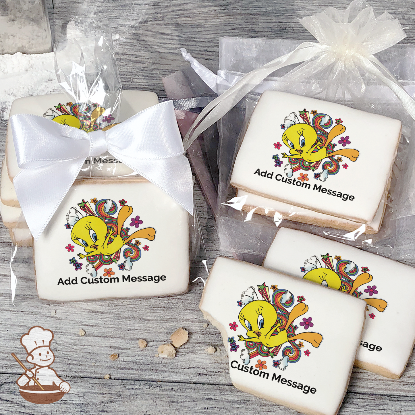 Looney Tunes Tweety Custom Message Cookies (Rectangle)