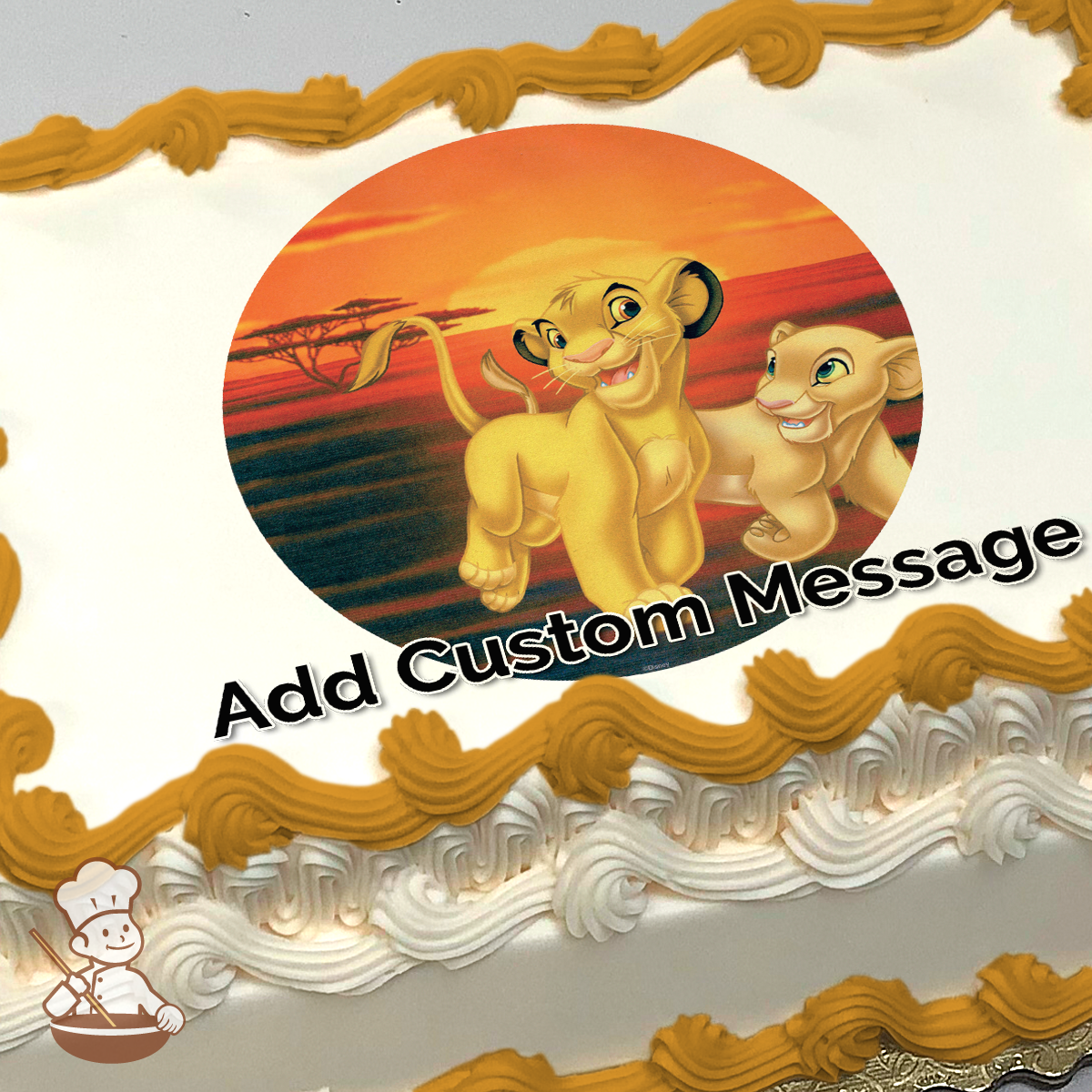 The Lion King Simba and Nala Photo Cake