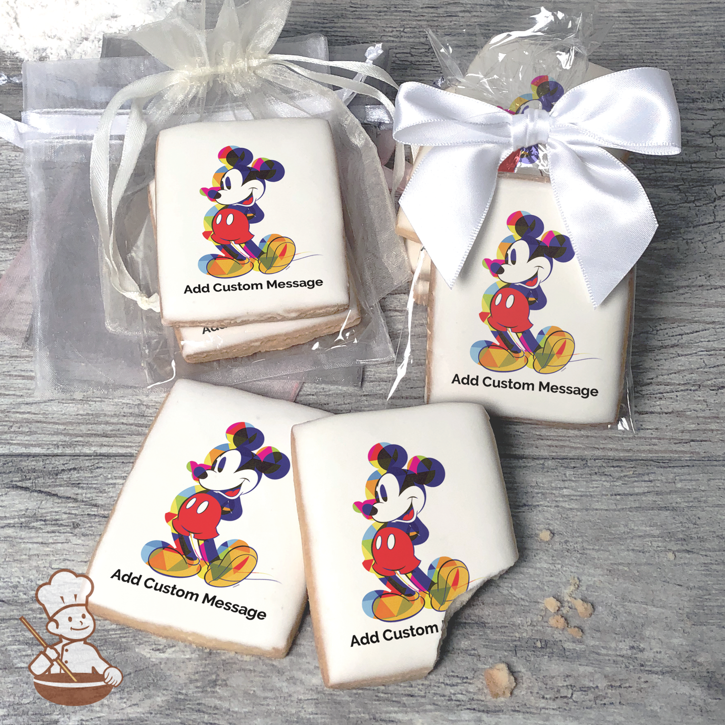 Mickey One Of A Kind Colorful Custom Message Cookies (Rectangle)