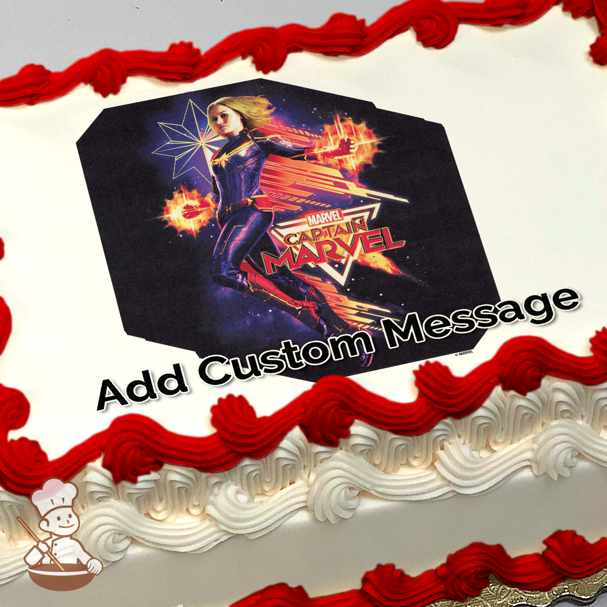 Captain Marvel Fearless Supernova Photo Cake