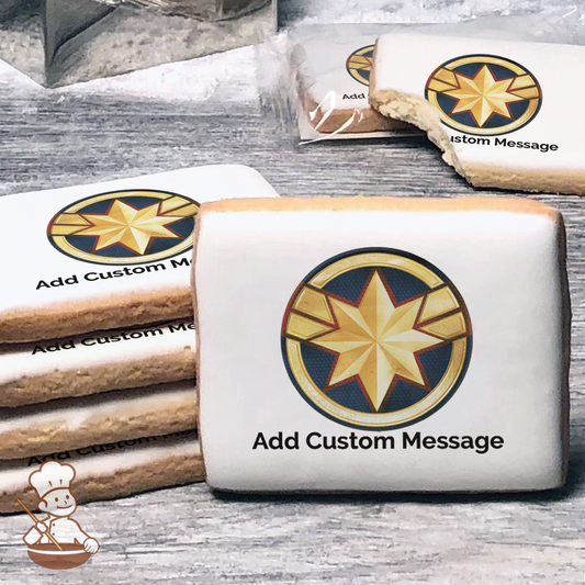 Captain Marvel Higher Further Faster Custom Message Cookies (Rectangle)