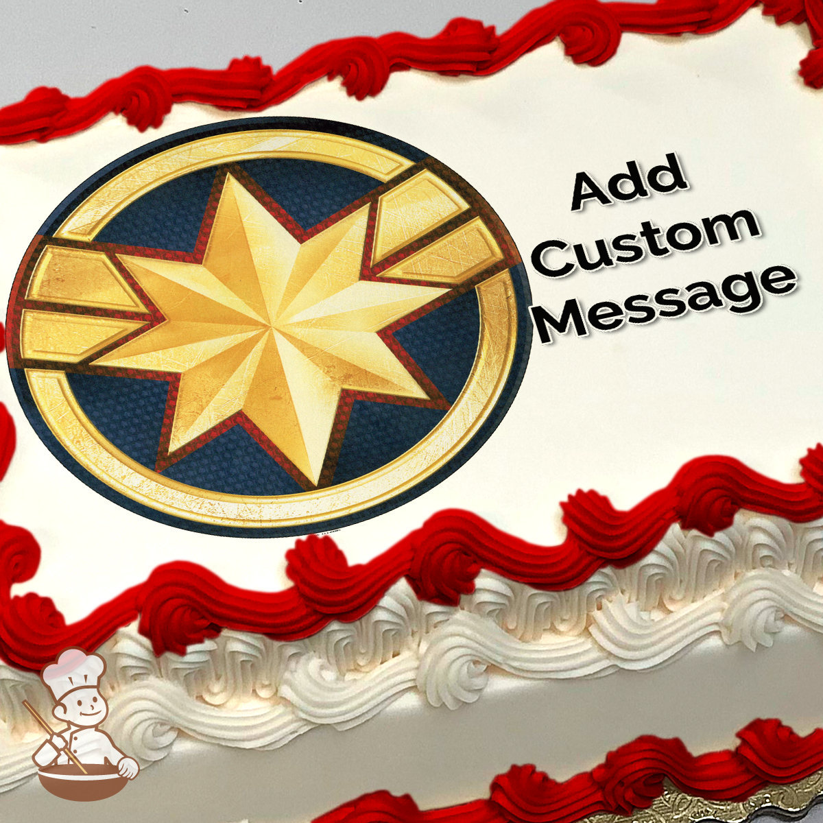 Captain Marvel Higher Further Faster Photo Cake