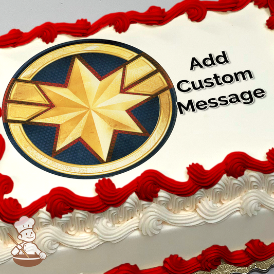 Captain Marvel Higher Further Faster Photo Cake