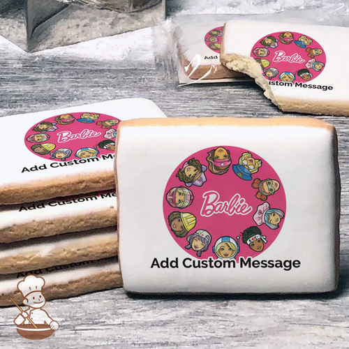 Barbie She Does It All Custom Message Cookies (Rectangle)