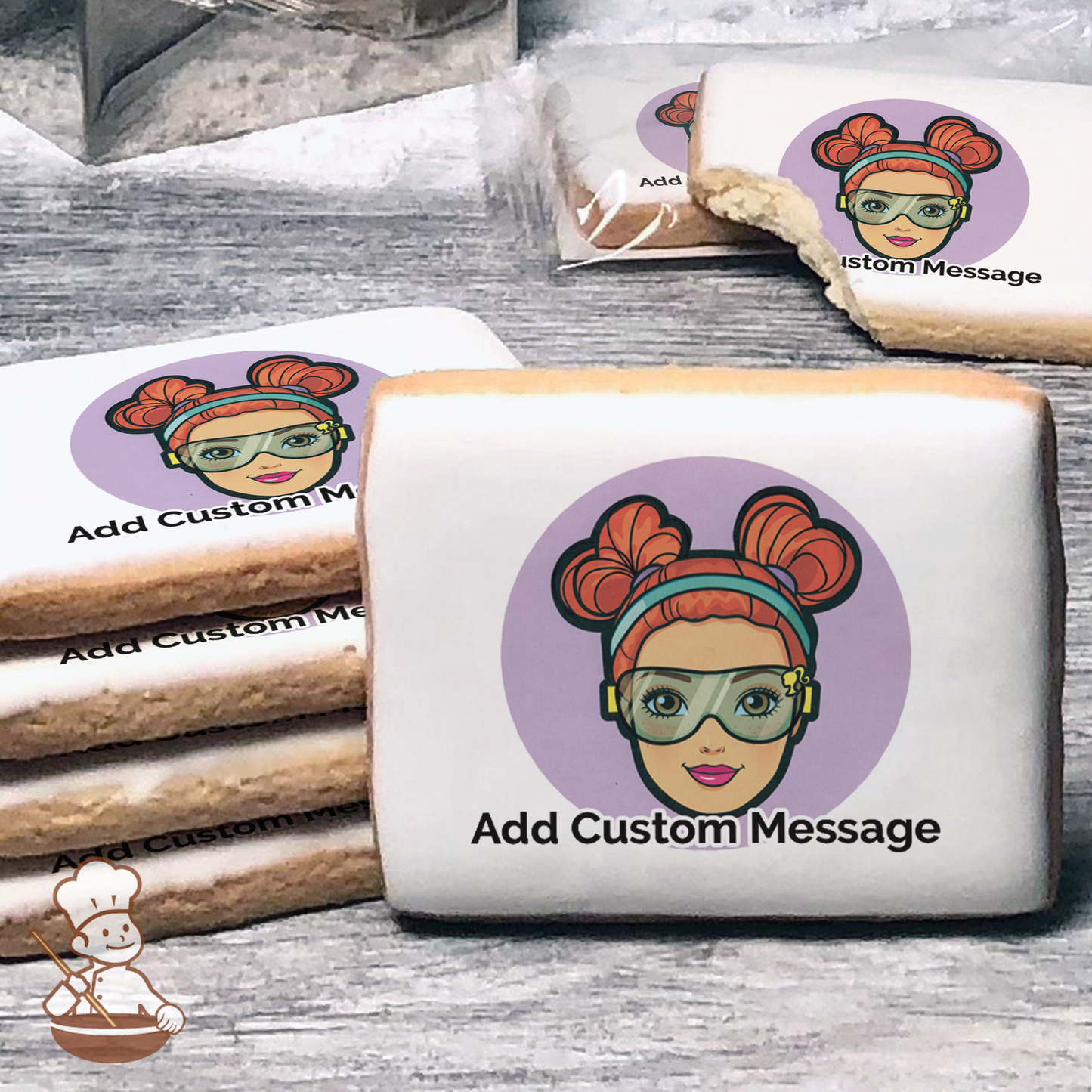 Barbie Machinist Custom Message Cookies (Rectangle)