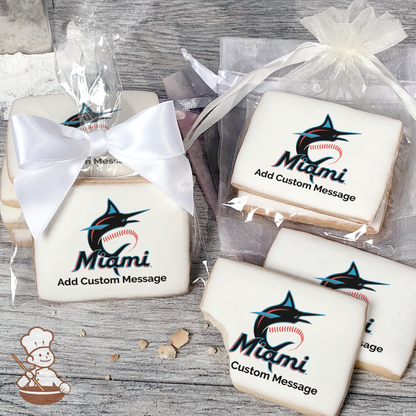 MLB Miami Marlins Custom Message Cookies (Rectangle)