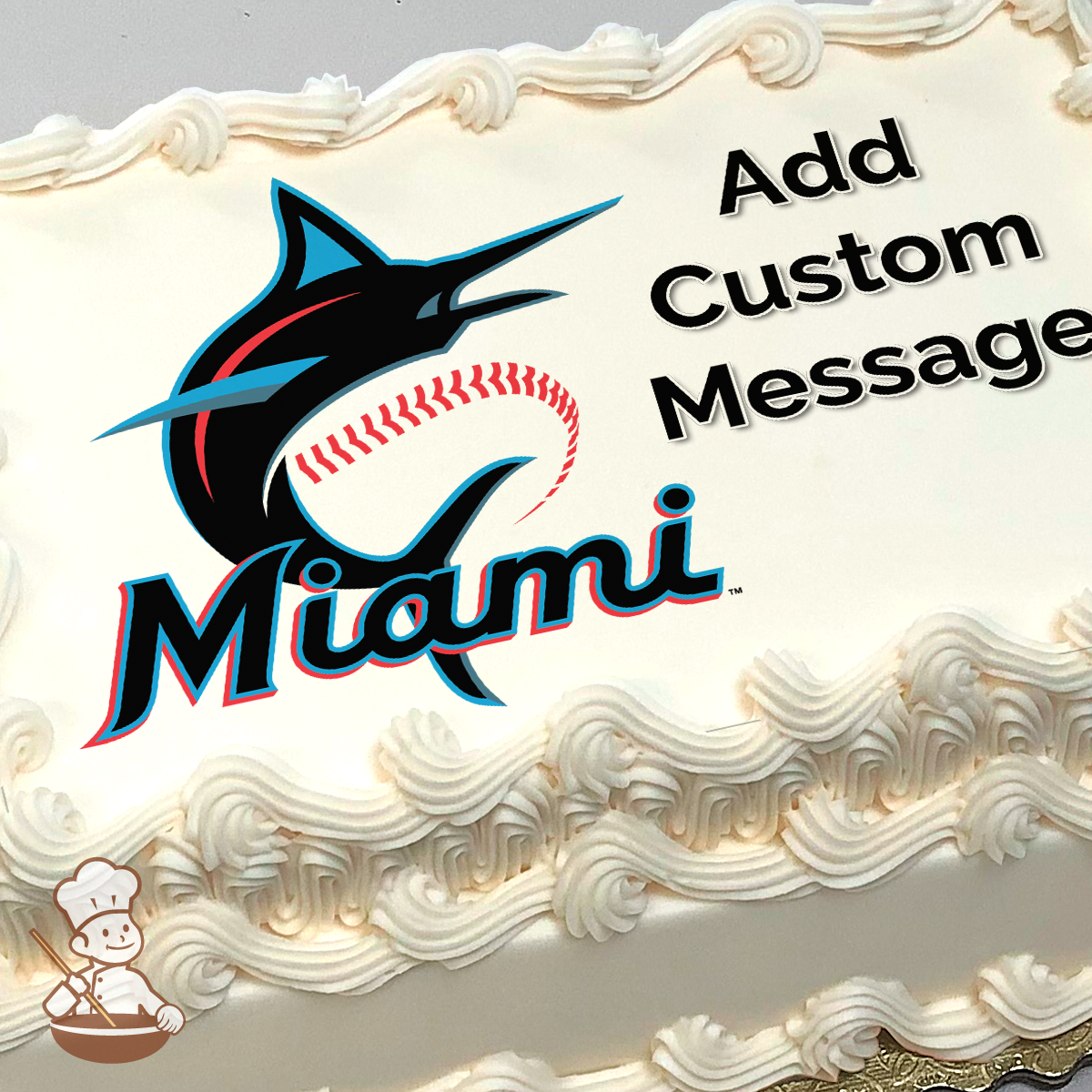 MLB Miami Marlins Photo Cake