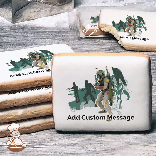 Star Wars Boba Fett Custom Message Cookies (Rectangle)