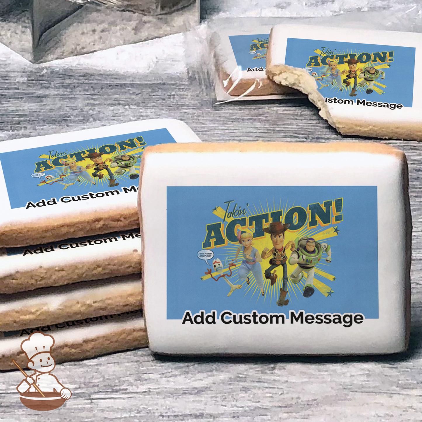 Disney Pixar Toy Story 4 Team Toy Custom Message Cookies (Rectangle)