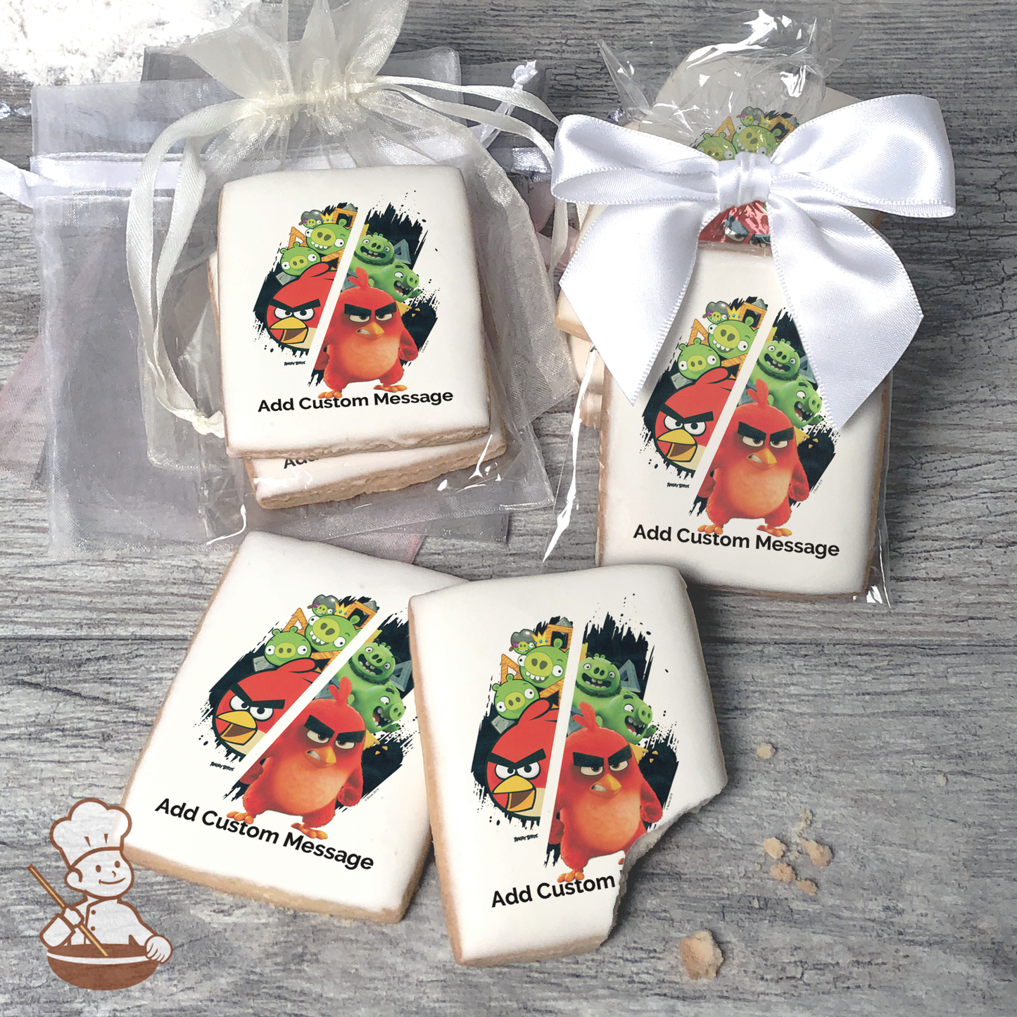 Angry Birds Forever Red Custom Message Cookies (Rectangle)