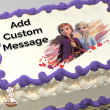 Load image into Gallery viewer, Frozen 2 Elsa and Anna Photo Cake