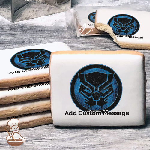MARVEL Avengers Black Panther Icon Custom Message Cookies (Rectangle)
