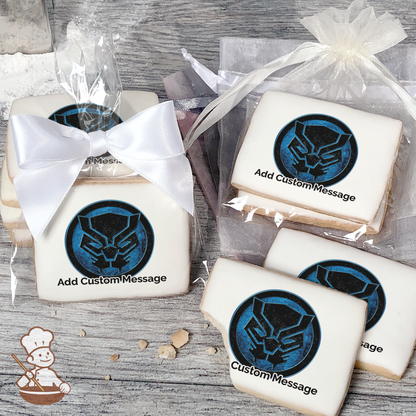 MARVEL Avengers Black Panther Icon Custom Message Cookies (Rectangle)